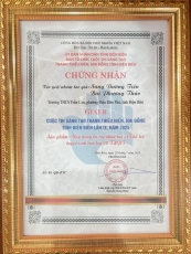TRƯỜNG THCS TRẦN CAN ĐẠT GIẢI NHÌ TRONG CUỘC THI SÁNG TẠO THANH THIẾU NIÊN, NHI ĐỒNG CẤP TỈNH