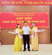 TRƯỜNG THCS TRẦN CAN TỔ CHỨC GẶP MẶT, TRI ÂN VÀ CHIA TAY GIÁO VIÊN NGHỈ HƯU